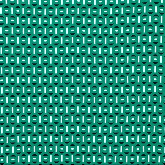 Van Heusen M Medium Shirt Top Green Geometric Short Sleeve Split Scoop Neck - Picture 2 of 7